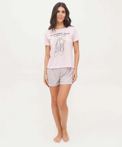 Image_Pijama Feminino Estampa Sapatilha Manga Curta Marisa