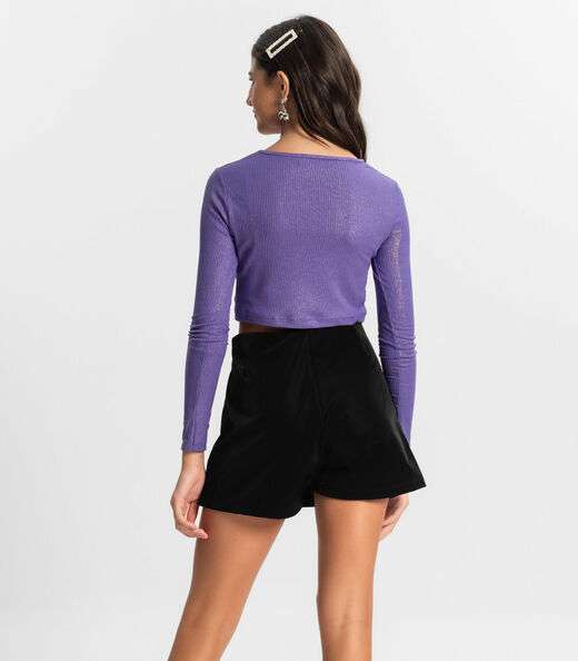 Shorts Saia Juvenil Em Material Sintético Minty Preto