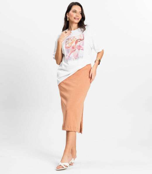 Camiseta Feminina em Meia Malha Rovitex Branco