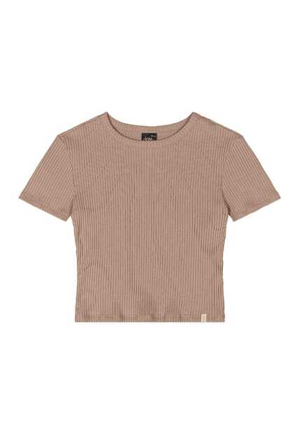 Blusa Juvenil em Ribana Canelada Gloss