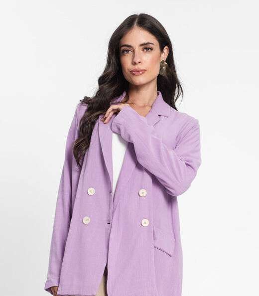 Blazer Feminino Em Linho Endless Roxo