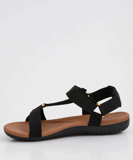 Sandália Feminina Rasteira Tiras Conforto Usaflex