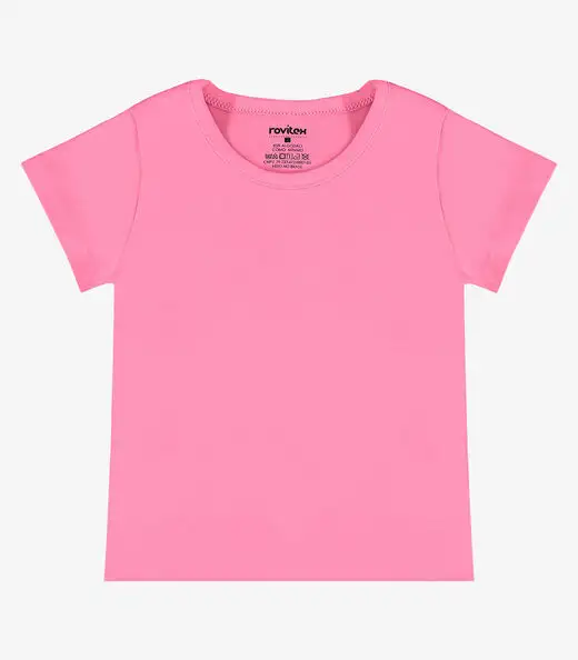 Blusa Básica Infantil Feminina Rovitex Kids Rosa