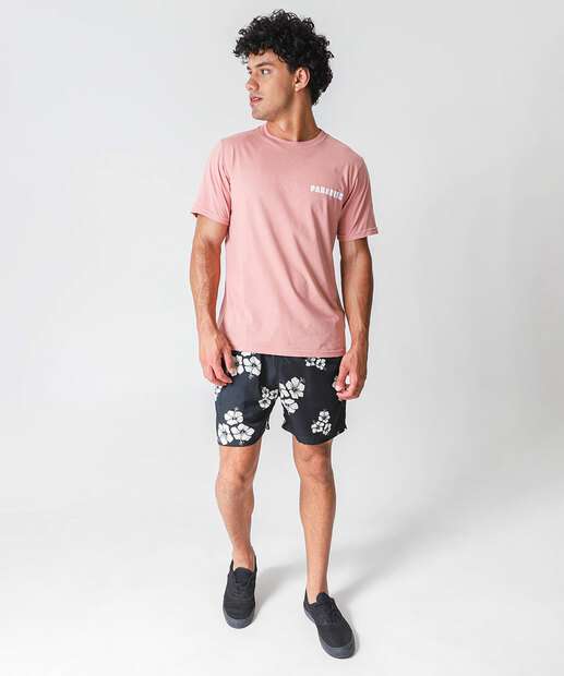 Image_Bermuda Masculina Estampa Flores Surf Marisa Preto