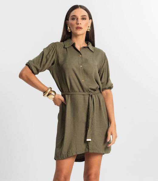 Image_Vestido Feminino Chemise de Viscose Endless Verde