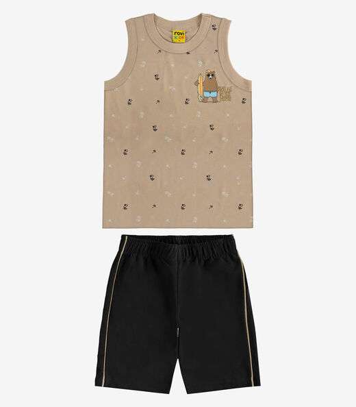 Image_Conjunto Camiseta com Bermuda Meia Malha Rovi Kids Marrom