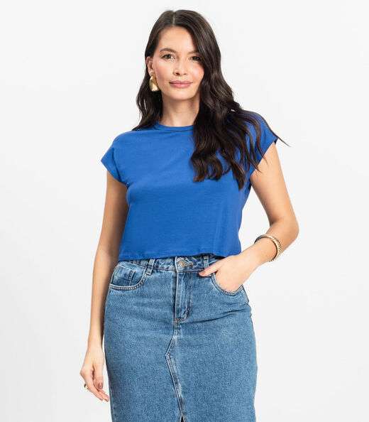 Image_Blusa Básica Feminina Viscotorcion Rovitex Azul