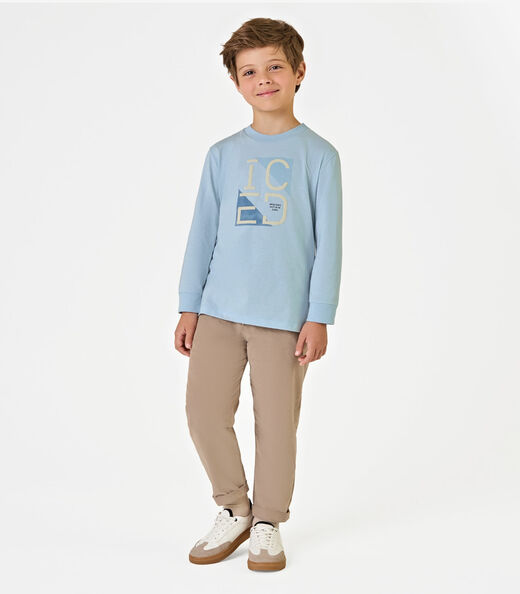 Camiseta Infantil Menino Meia Malha Trick Nick Azul