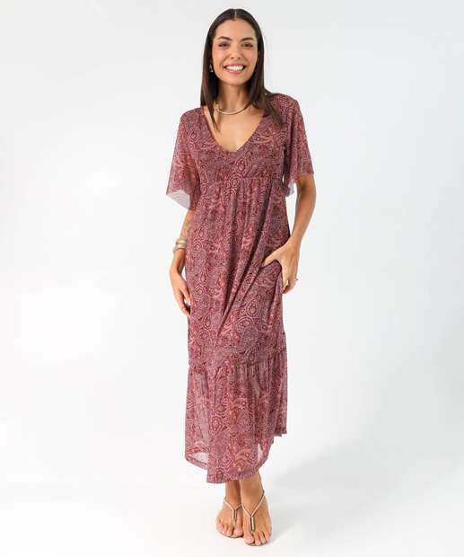 Image_Vestido Feminino Midi Tule Estampa Paisley Marisa Vinho