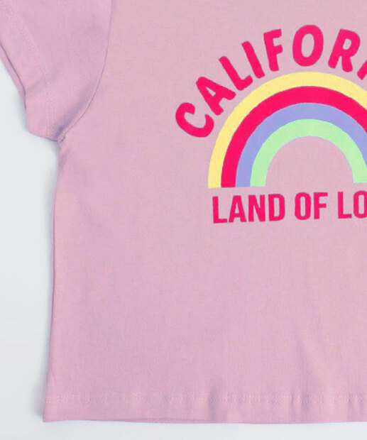 Camiseta Juvenil Cropped Arco Íris Marisa 10 a 16
