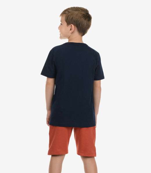 Conjunto Camiseta com Bermuda Menino Rovi Kids Azul
