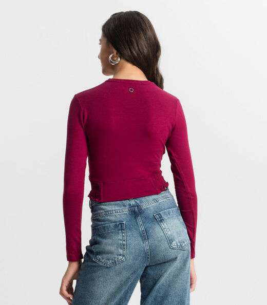 Blusa Juvenil Manga Longa Minty Vermelho