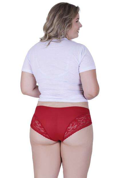 Calcinha Amor Plus Size Microfibra Concept Lingerie Vermelho