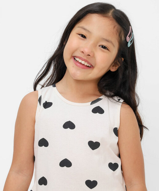 Vestido Infantil Coração Marisa Tam 4 a 10 Bege