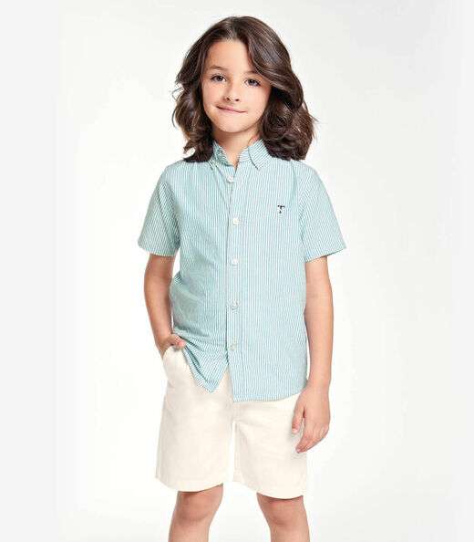 Conjunto Infantil Camisa com Bermuda Trick Nick Azul