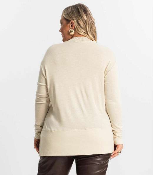 Blusão Feminino Plus Size Secret Glam Bege