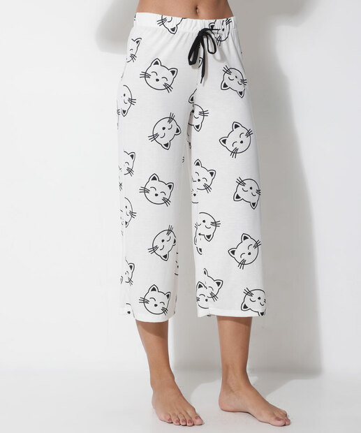 Pijama Feminino Gato Manga Curta Marisa