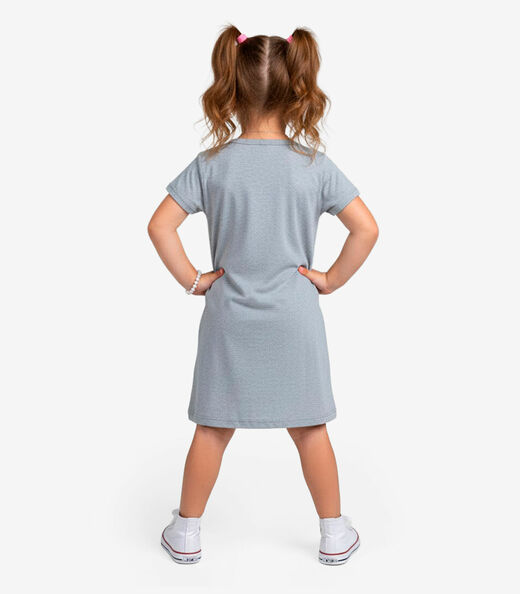 Vestido Infantil em Molecotton Select Cinza
