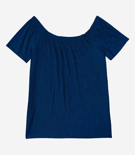 Blusa Feminina Canelada Infinita Cor Azul
