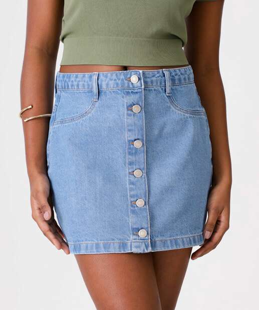 Saia Jeans Feminina Marisa