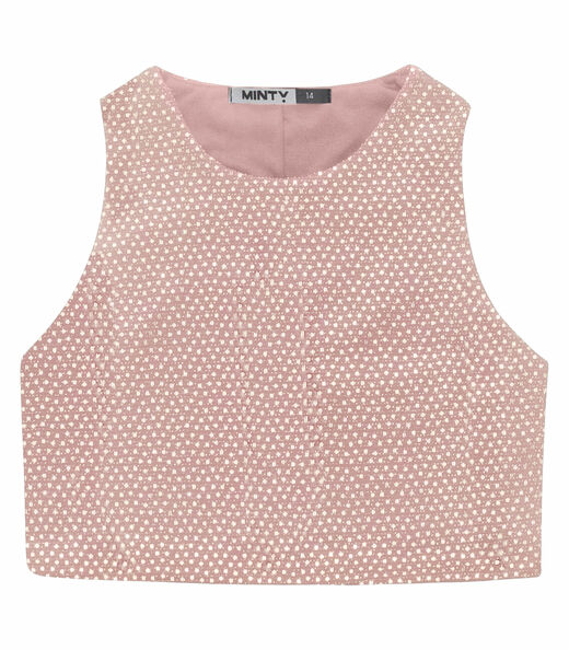 Cropped Juvenil Feminino Em Lantejoula Minty Unica