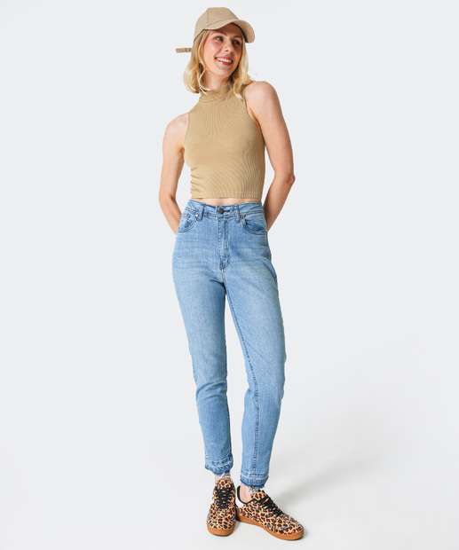 Image_Calça Jeans Skinny Feminina Barra Desfiada