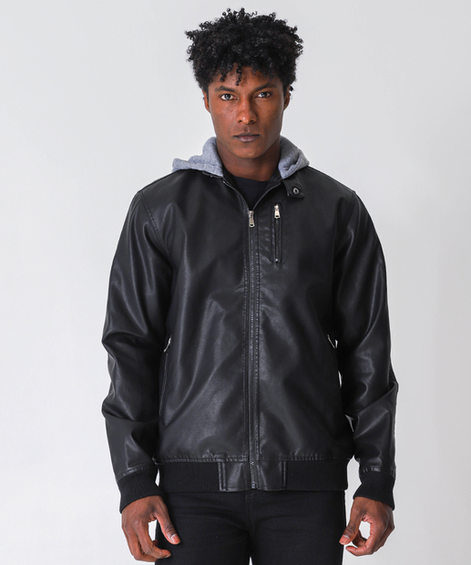 Image_Jaqueta Masculina Capuz Bolsos Marisa Preto
