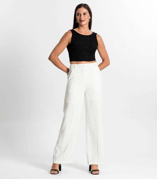 Regata Feminina com Brilho Select Preto