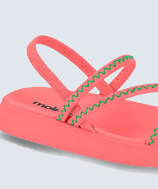 Sandália Flatform Feminina Tiras Moleca