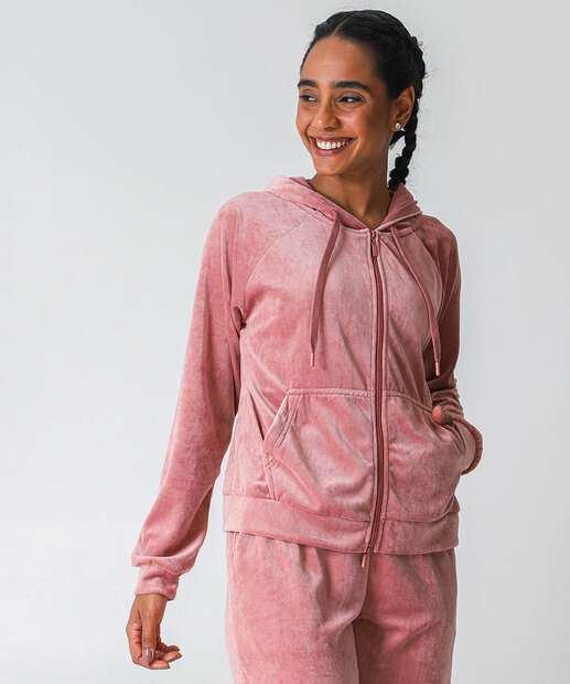 Image_Casaco Feminino Fitness Plush Capuz Marisa Rosa