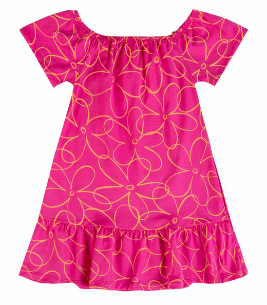 Vestido Infantil Estampado Infinita Cor Rosa