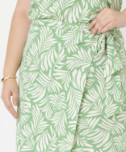 Saia Plus Size Midi Feminina Transpassada Marisa