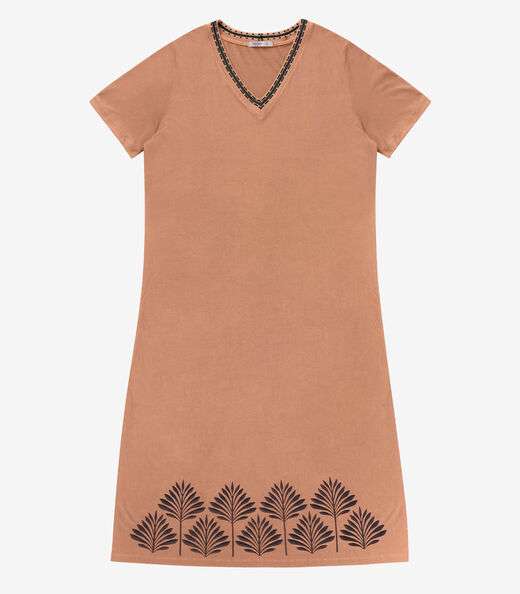 Vestido Super Midi Plus Size Secret Glam Marrom