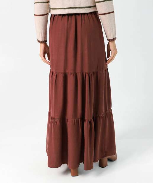 Saia Longa Feminina Lisa Marisa Marrom