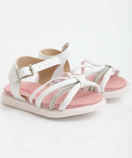 Sandália Infantil Strass Molekinha Branco
