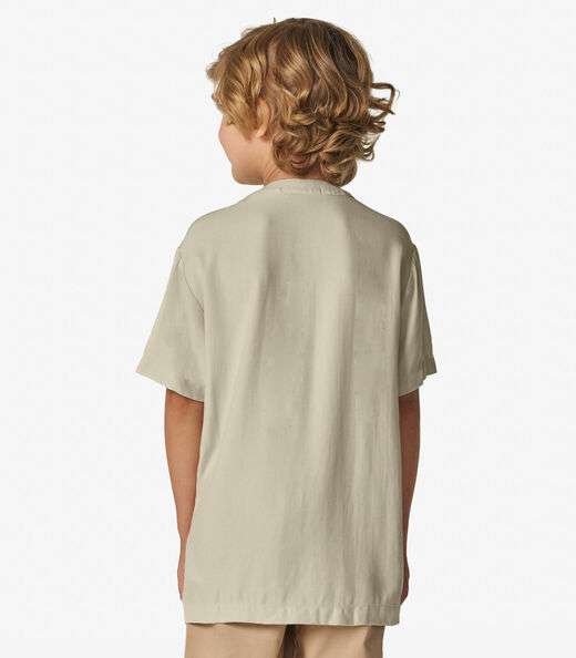 Camisa Menino em Viscose Sarjada Trick Nick Bege
