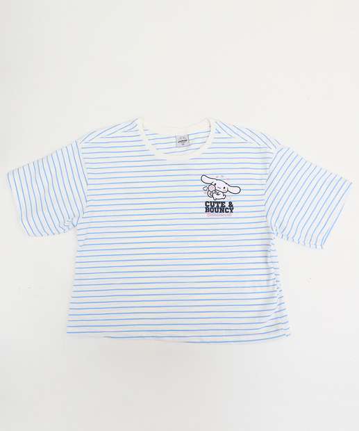 Blusa Juvenil Listrada Cinnamoroll Sanrio Tam 10 a 16 Azul