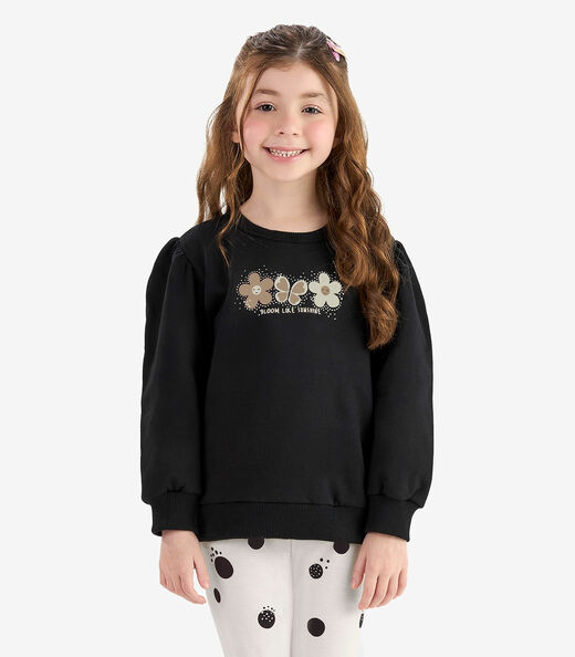 Conjunto Moletom Blusão Com Calça Rovi Kids Preto