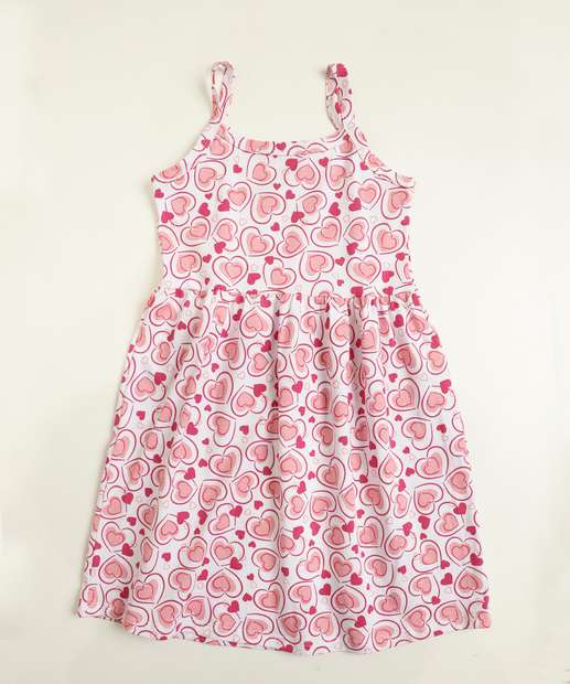 Vestido Infantil Alças Finas Estampado Marisa Tam 4 a 10