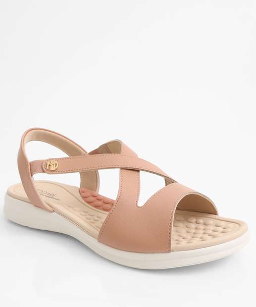 Image_Sandália Feminina Rasteira Tiras Modare Bege