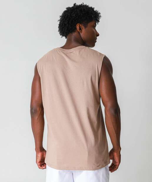 Regata Masculina Machão Estampa Frontal MR Marrom