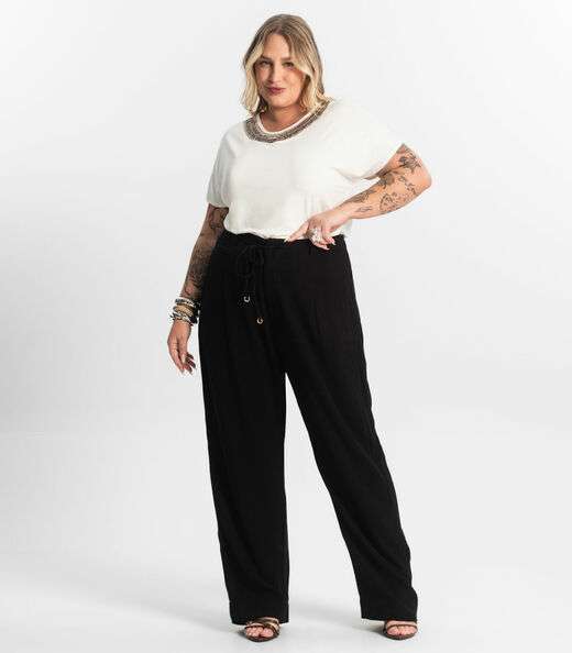 Calça Feminina Reta Secret Glam Preto