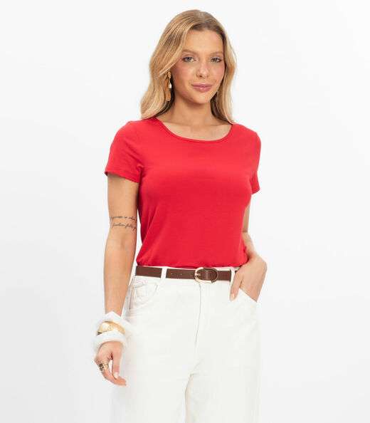 Image_Blusa Básica Alongada Feminina Rovitex Vermelho