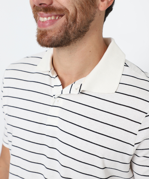 Polo Masculina Manga Curta Listrada MR Off White