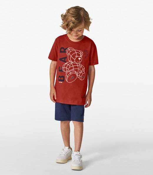 Camiseta Menino em Cotton Leve Trick Nick Laranja