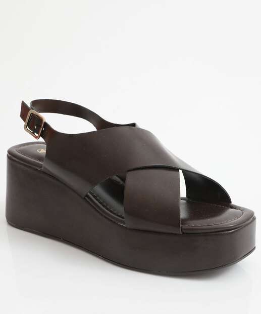 Sandália Flatform Feminina Via Uno Marrom