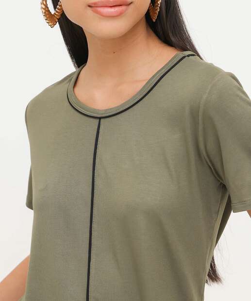 Blusa Feminina Viés Manga Curta Marisa