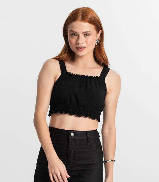 Blusa De Alça Juvenil Feminina Minty Preto