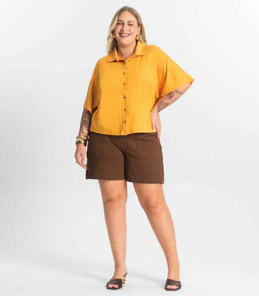 Camisa Feminina Manga Curta Secret Glam Amarelo