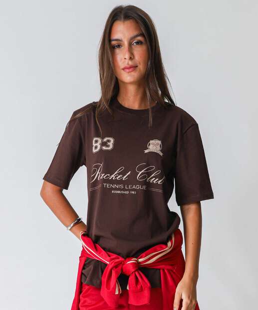 Image_Camiseta Feminina Oversized Estampada Marisa Marrom